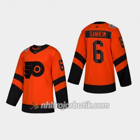 Män Ishockey Philadelphia Flyers tröja Travis Sanheim 6 Adidas 2019 Stadium Series Authentic